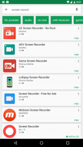 screen record search on play store