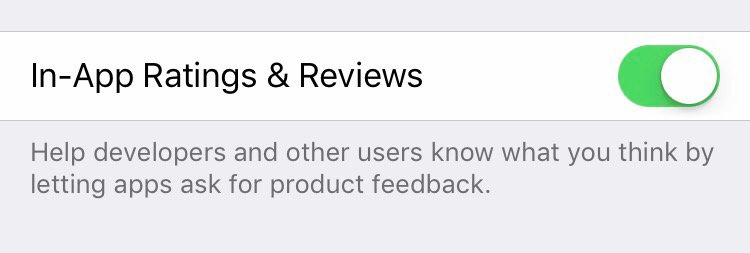 in-app ratings and reviews
