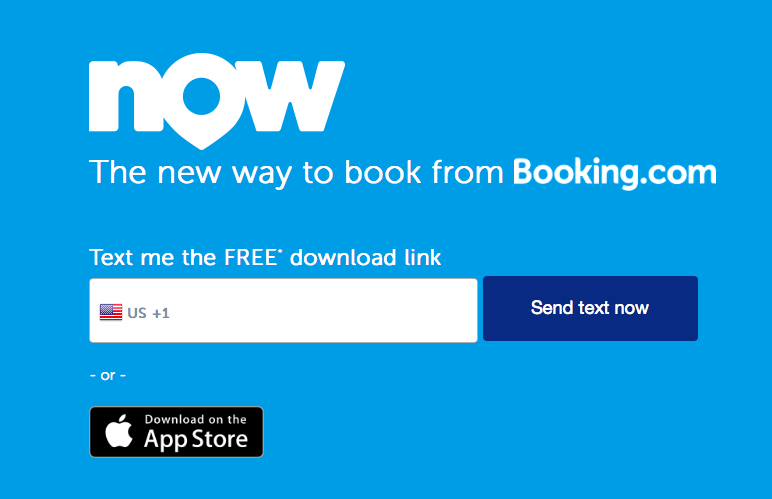 booking.com text me download link