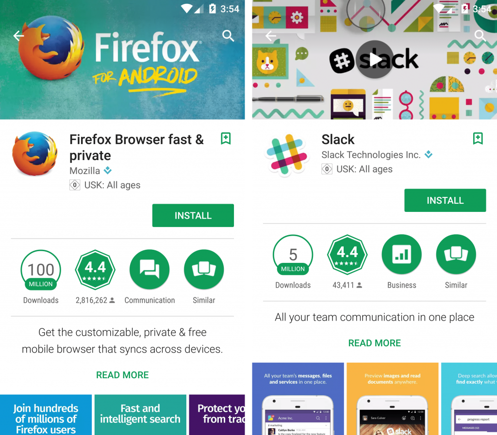 the blue top developer badge in the firefox and slack listing on google play-min