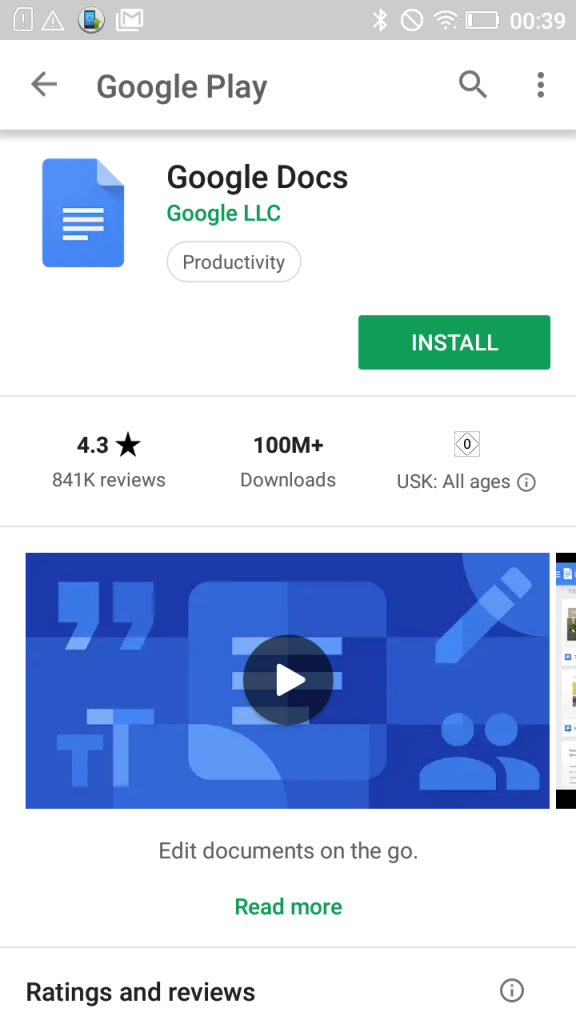 google play new layout - google docs