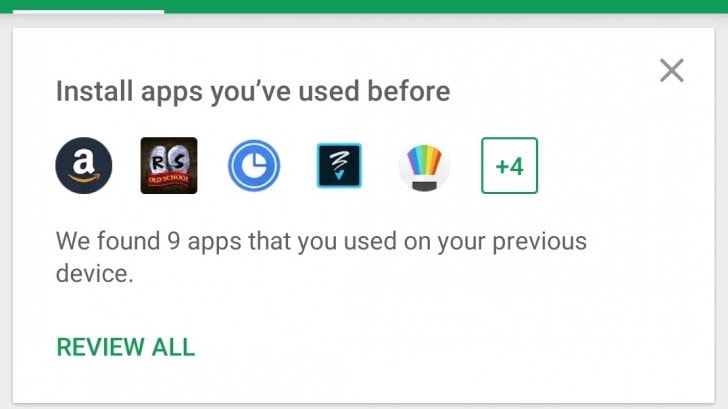 New “reminders” feature on Google Play