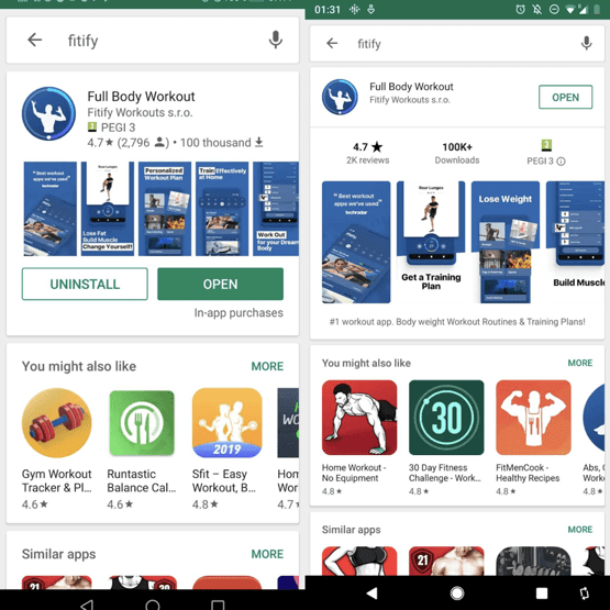 fitify search on google play