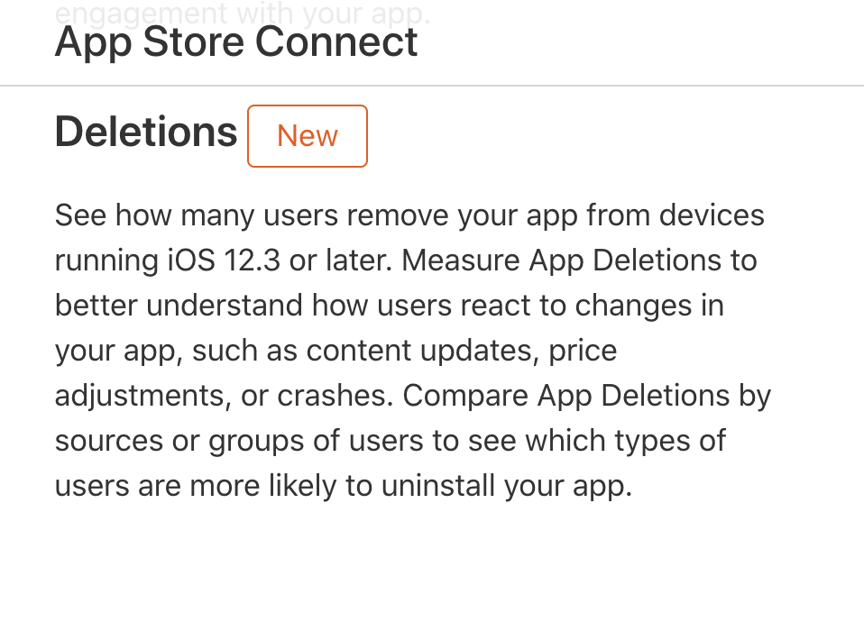 deletions app store connect