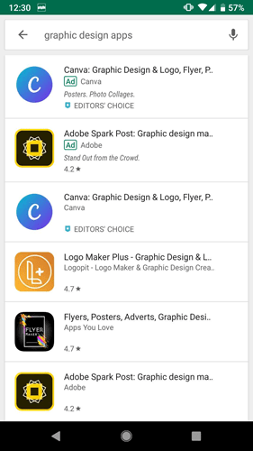 examples of ad placement on google play store