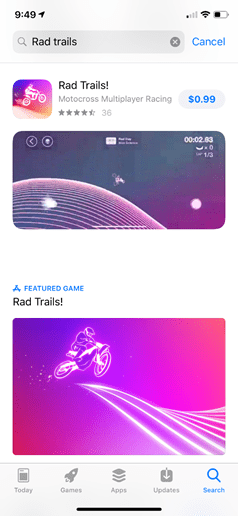 rad trails search on apple app store