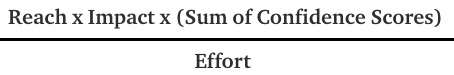 formula to express each experiment as a single value