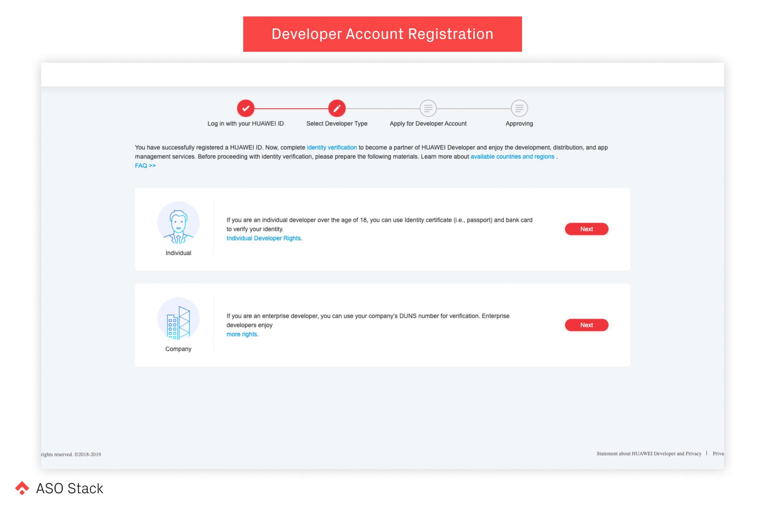 developer account registration aso stack