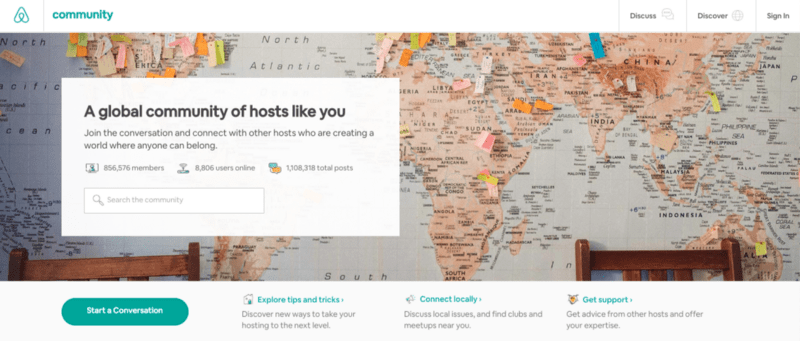 airbnb community homepage