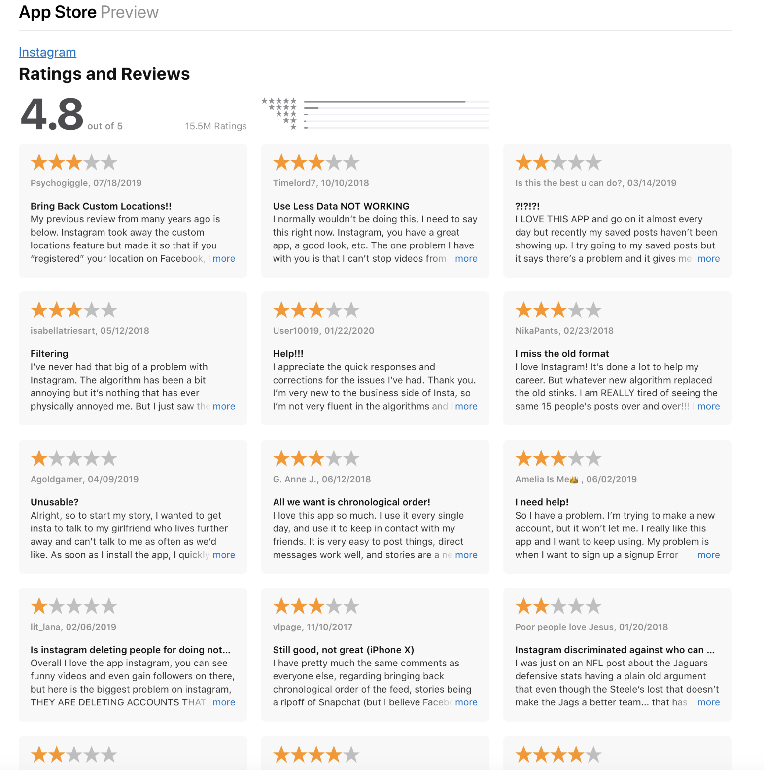 app store preview ratings and reviews