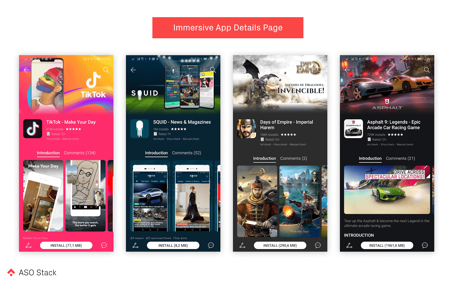 immersive app details page