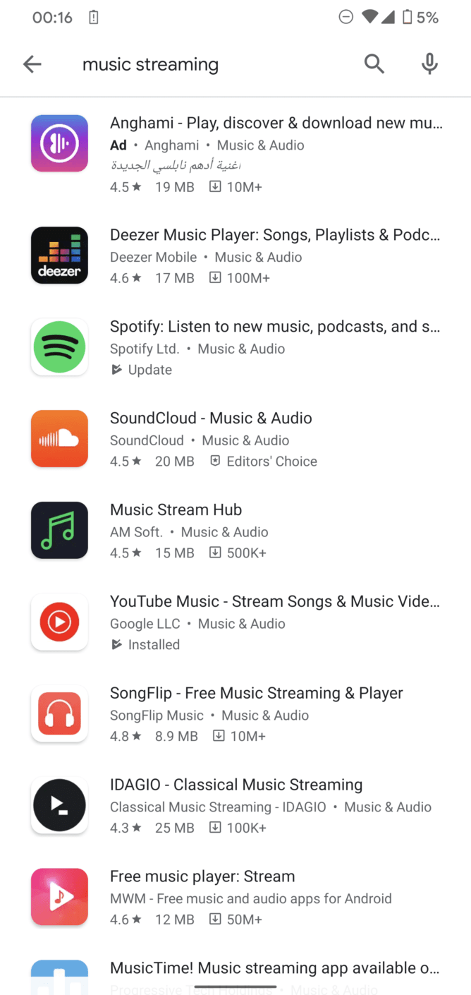 music streaming on google play store