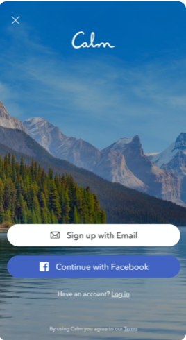 calm app sign up