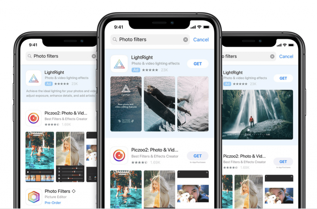 photo filters search on apple app store
