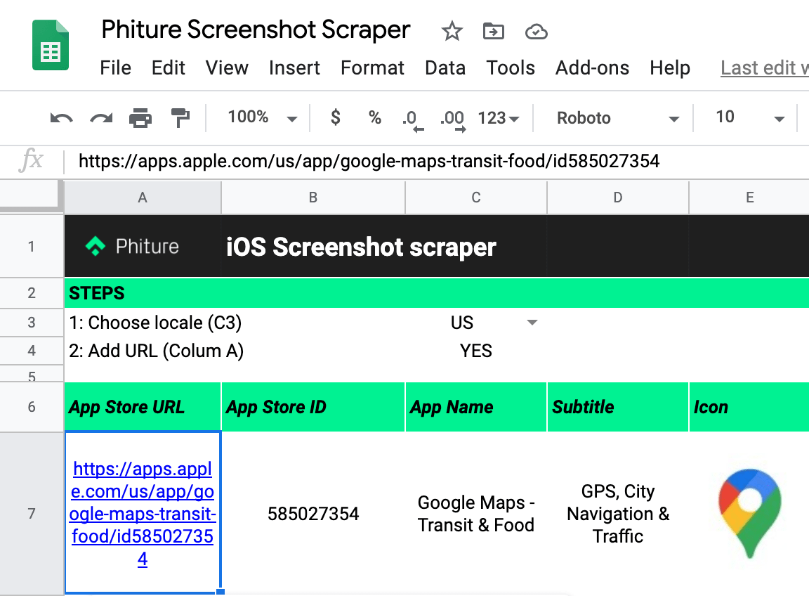 phiture screenshot scraper step 3