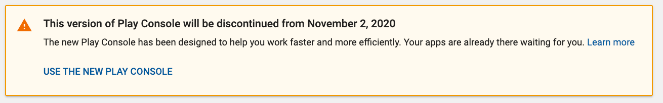 Google Play Console will be discontinued