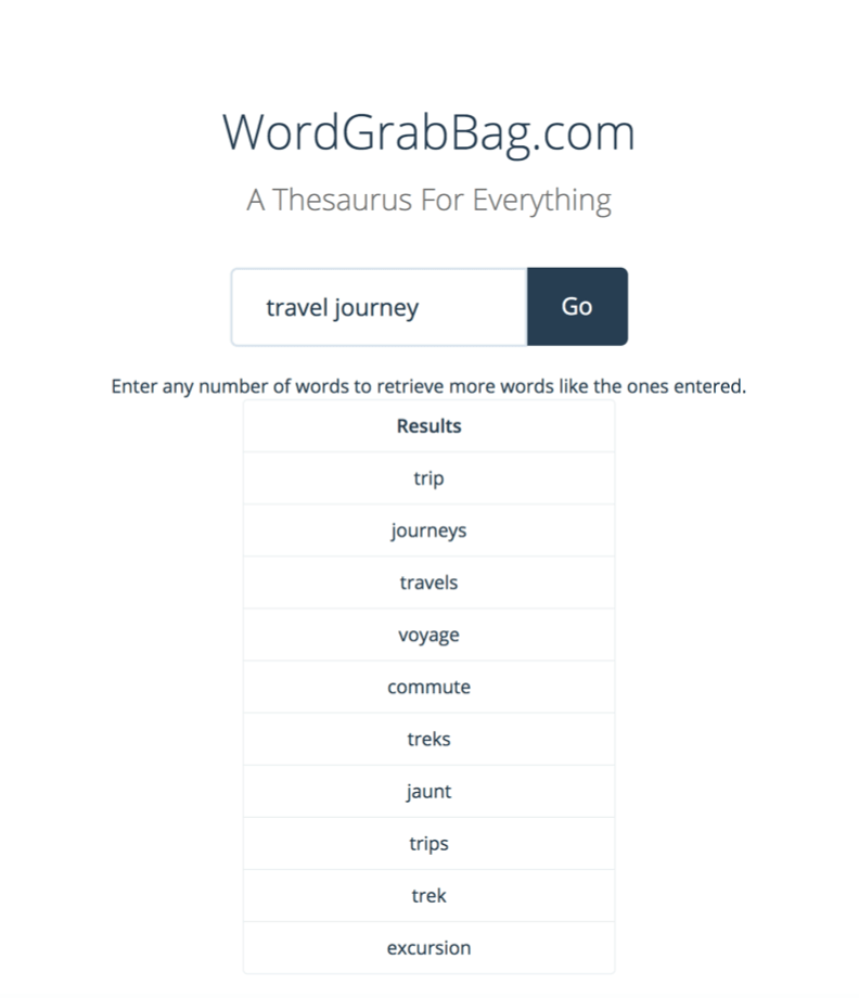 Screenshot: WordGrabBag.com 