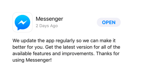 messanger screenshot