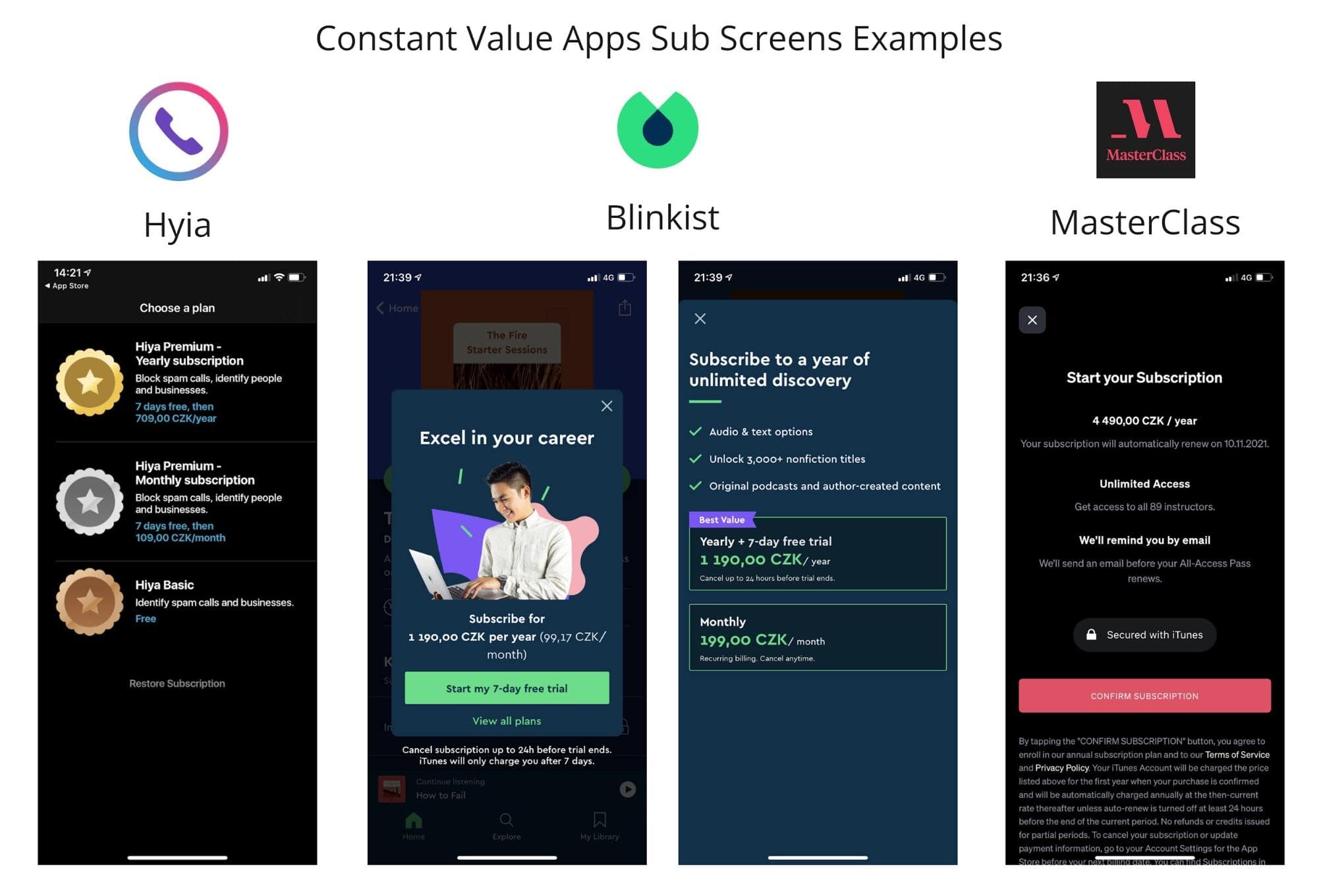 constant value apps sub screens examples