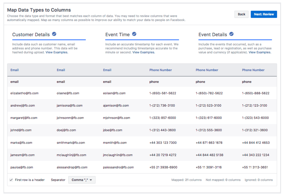 FB offline event upload: mapping, Images source