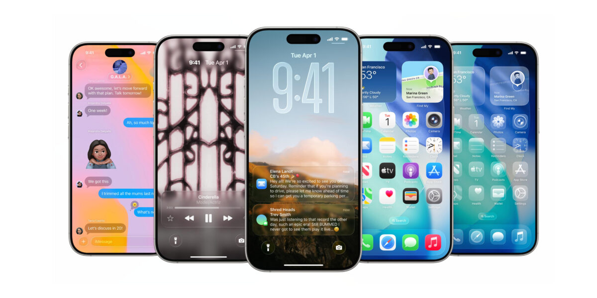 Apple Liquid Glass mock up phones