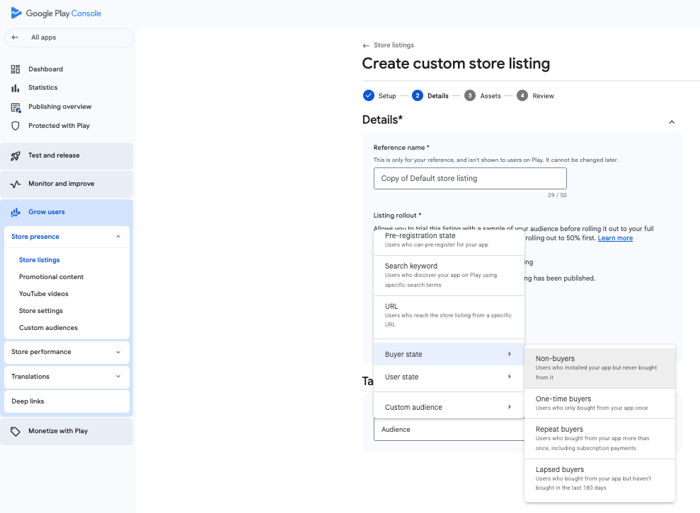 Google Play adds broader targeting capabilities for Custom Store Listings