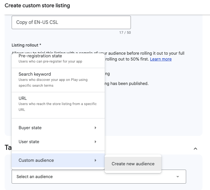 Google Play adds broader audience targeting for Custom Store Listings